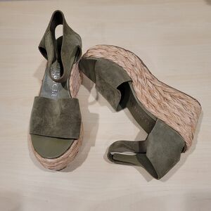 39.5 EU Thyme Castoro Pedro Garcia Dory Platform Espadrilles Suede Braided Jute